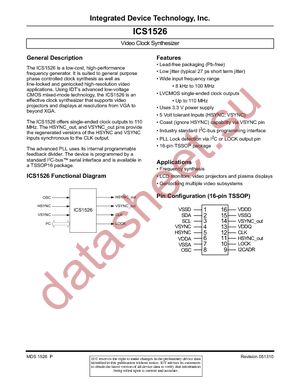 ICS1526GT datasheet  